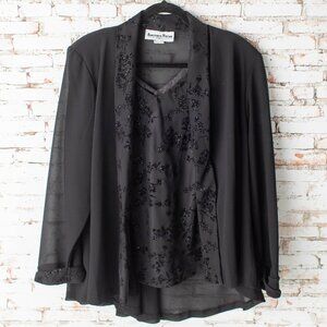 Another Thyme Women’s 2-Piece Set Jacket & Tank Black Size 18/20 Formal Wear